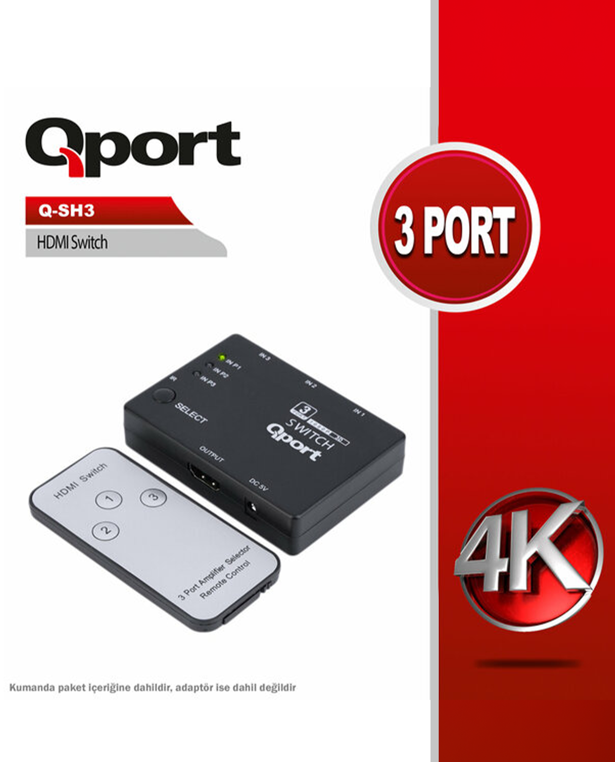 Qport Q-SH3 3 Port HDMI Switch
